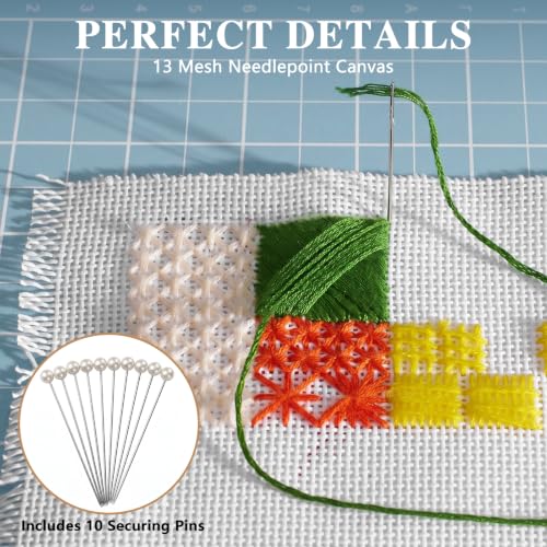 13 Mesh Needlepoint Canvas Blank, 18" x 20" Interlock Needle Point Canvas Roll, Cross Stitch Fabric, Cross Stitch Canvas for Embroidery Crafts - size: 13 Mesh