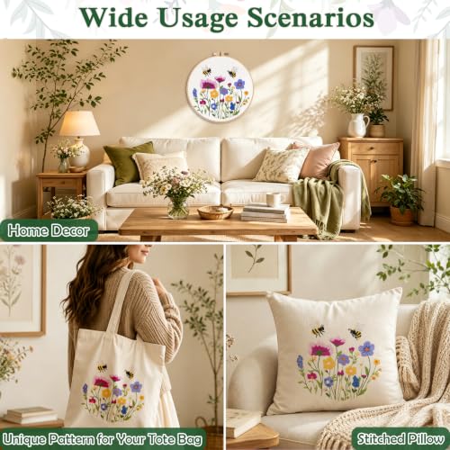 Louise Maelys Embroidery Kit for Beginners, Wildflower Bee Embroidery Kit - color: Wildflower Bee