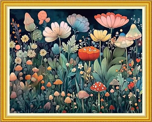 Funxvoot Stamped Cross Stitch Kits for Beginners or Adults Embroidery Starter Patterns | DIY Printed Cross Stitch Kits Needlepoint for Adults 11CT-Flower Scenery 16x20 inch - color: color18