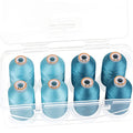 New brothread 8 Spools Embroidery Machine Thread with Box: Light & Sky Blue - color: Light Blue+Sky Blue