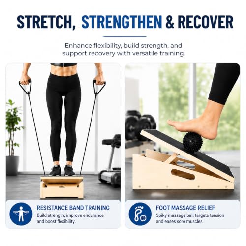 MUCITAGF Professional Wooden Slant Board, Calf Stretch Board
