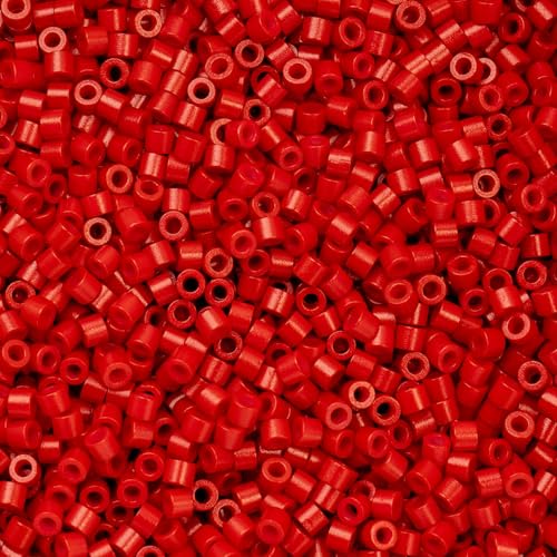 John Bead 25g Cylin Beads Opaque Red 11/0 Glass Cylindrical Seed Beads for Jewelry Bracelets Necklaces Earrings Making Embroidery - color: Red