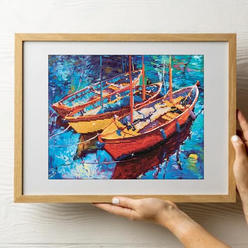 DIAMOND DOTZ Dream Boats Sea Diamond Painting Kit for Adults with Gems - size: Dream Boats"