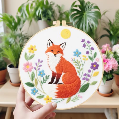 ORIGACH 4 Pcs Flower and Animal Embroidery Kit for Beginners - style: Flower & Animal