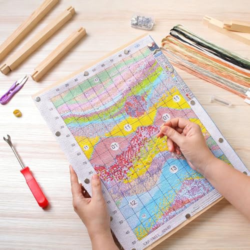 6 Sets Stretcher Bars for Needlework with 100 Tacks,1 Hammer