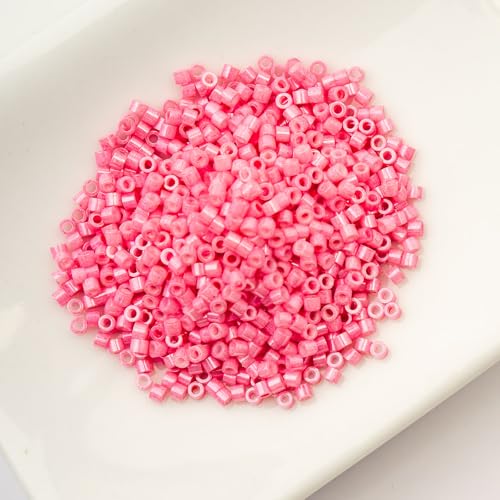 John Bead 25g Cylin Beads Opaque Pink Carnation 11/0 Glass Cylindrical Seed Beads for Jewelry Bracelets Necklaces Earrings Making Embroidery - color: Pink Carnation