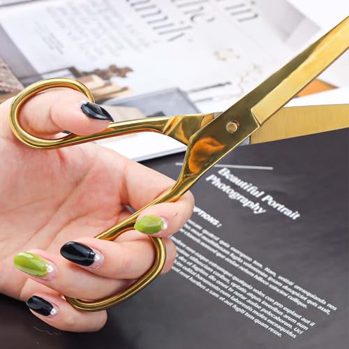 7" Gold Scissors, Sharp Tailor Fabric Craft Office Shears - color: New Gold