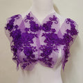 2 Pair 29 * 13cm Red/Pink/Purple/Sky Blue Wedding Dress Lace Shirt Accessories Embroidery Lace Garment Design DIY Accessories (Purple) - color: Purple