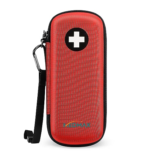 MEDMAX Epipen Medical Carrying Case Hard Shell EVA Travel Organizer Bag - color: Red