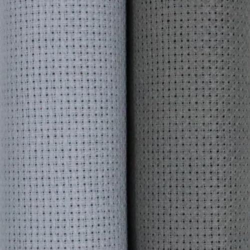 KCS 2 pc of 15" x 18"(38cmx45cm) 16 Count Cross Stitch Cotton Aida Cloth Needlework Fabric Box (Light Grey+Medium Grey,16CT) - color: Light Grey+medium Grey, size: 16CT