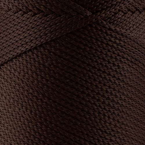 Sensy Premium 2mm 251 Yards Polyester Rope 100% Polypropylene Cord Macrame Cord 2mm Crochet Bag Cord Macrame Rope Crochet Thread for Knitter (Brown) - color: Brown, size: 1 Skein