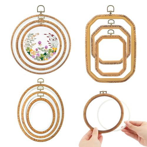 9 Pcs Large Embroidery Hoop Frame, 4 Shape Embroidery Frames for Display