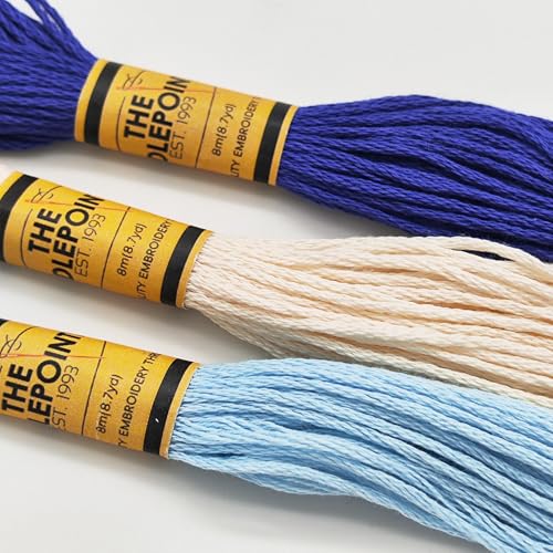 Howie's Needlepoint Needlepoint Kits, 18CT Printed Embroidery Pattern Starter Kits, Stamped Patterns Canvas Kits(Blue Peppermint,4x4inch) - color: Blue Peppermint