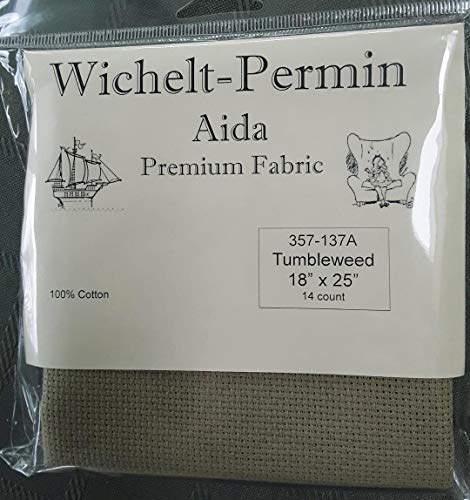 Wichelt Permin Premium AIDA Cross Stitch Fabric 14 Count Tumbleweed 18" x 25"