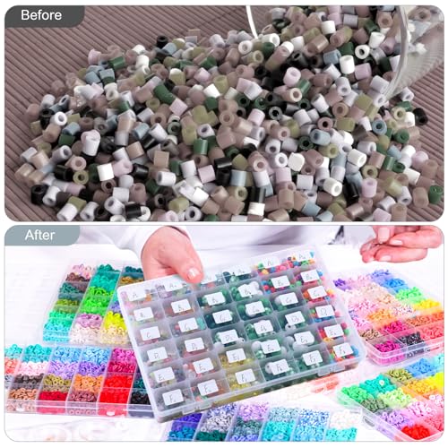 Leelosp 8 Pack 36 Grids Clear Plastic Organizer Storage Box with Adjustable Dividers Small Crafts Organizers Bead Storage Compartment Container for Jewelry Fishing Tackle Nail Parts