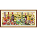 ITSTITCH Stamped Cross Stitch Kits - Full Range of Embroidery Patterns for Beginners or Adults,14 CT 2 Strands DIY Counted Needlepoint Arts Craft-Wine 30.3×14 inch - color: Wine