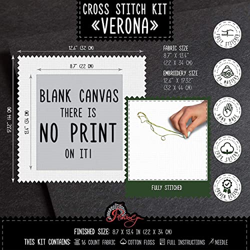 Povitrulya Cross Stitch Kit 'Verona', Italy Landscape Embroidery Set - Cross Stitch Wall Décor - color: Verona