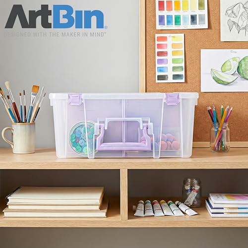 ArtBin Super Satchel Double Deep, 8-Compartment Craft Box, Purple