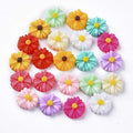 Beadthoven 200pcs 13mm Tiny Resin Flower Cabochons Mixed Colors No Hole Daisy Flat Back Charms Mini Flowers Cameo Charms Jewelry Embellishment Supplies for Gluing DIY Jewelry Earrings Rings - color: 0Daisy-Mixed#13mm