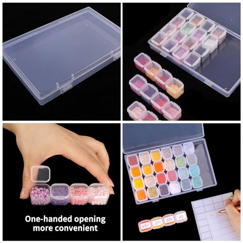 Diamond Painting Storage Boxes 6 Pack 28 Grid 168 Slots Bead Organizer - size: 6pcs