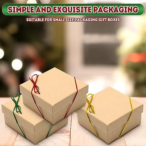 Berlune 120 Pcs Elastic Bows Pre Tied Stretch Loops Wrap, Red, Green, Gold - color: Red, Green, Gold