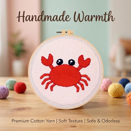 Harimau Punch Needle Kit Twelve Zodiac Signs Pattern,1Pc Embroidery Hoop, Essential Punch Needle Supplies,Ideal Punch Art for Beginners,DIY Adults Embroidery, Video Teaching - color: 65278