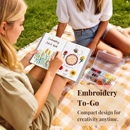 CYANFOUR 2026 New Embroidery Stitch Book Kit for Adults Beginners - color: embroidery book kit