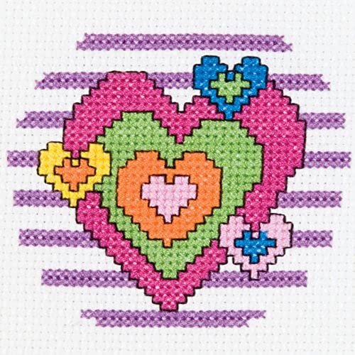Bucilla My 1st Stitch Heart Counted Mini Cross Stitch Kit, 45457 - style: Heart