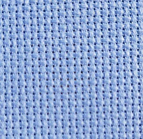 19" x 28" 14CT Counted Cotton Aida Cloth Cross Stitch Fabric (Light Blue) - color: Light Blue