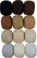 KCS Mercerized Pearl Cotton Thread Size 8 Crochet Needlework Embroidery Threads Ball (12, 12balls04) - color: 12balls04