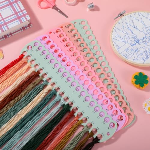 COHEALI 5-Pack Embroidery Floss Organizer Thread Winding Board Cross Stitch Thread Holder Storage Plate for Sewing Storage Craft Floss Sorter Embroidery Projects 11.81 X 2.36 X 0.11 in