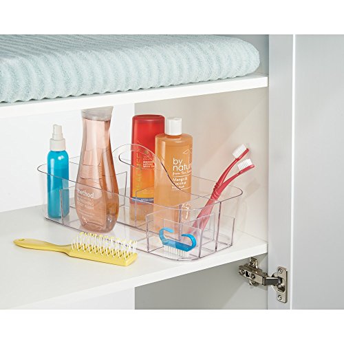 iDesign Clarity Cosmetic Organizer Tote for Vanity Cabinet to Hold Makeup, Beauty Products - Clear 14.5" x 7" x 5.75" (Pack of 4) - size: Large (Pack of 4)