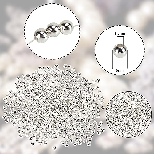 (R) Silver Plated Smooth Round Metal Beads 6 mm 300 Pcs - color: Silver 300 Pcs 6mm