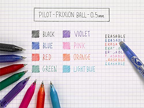 PILOT Frixion Heat/Friction Erasable Rollerball Pen FR7 - Medium Line 0.7mm Tip Nib - Pillow Pack of 3 (Blue) - color: Blue