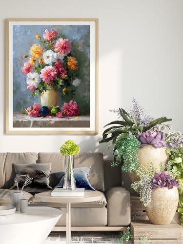 Moohue 14 ct Counted Cross Stitch Kits for Adults Flowers Cross Stitch Patterns Stamped Printed Cross Stitch Kits (Flowers 7) - color: Flowers 7