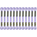 12 Skeins Embroidery Floss, Lilac Metallic Embroidery Thread Polyester Cross-Stitch Threads for Hand Embroidery String Art DIY Creation - color: Lilac