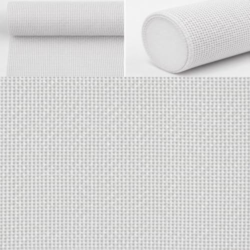 13 Mesh Needlepoint Canvas - 23.6" x 17.7" Blank Needle Point Canvas for DIY Embroidery and Needlepoint Projects, Easy to Cut for Coasters, Bookmarks, Ornaments and Craft Designs - color: White