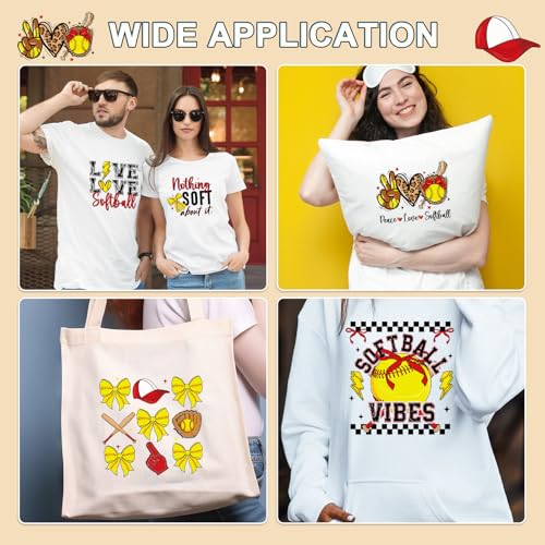 Softball Iron on Transfers for Tshirts -20Pcs Dtf Transfers Ready to Press, Softball Mom Iron on Decals Patches Stickers, Sports Game Mother's Day Heat Transfer for DIY Clothes Pillow Hats - color: Softball425