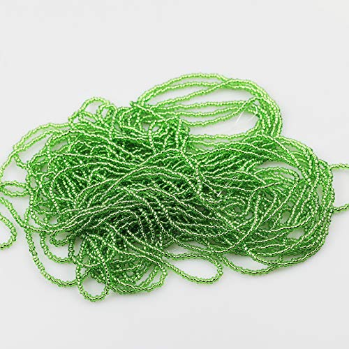 11/0 Glass Seed Beads Hanks (3 Meters, 6000pcs), 9 Meters Green Silver Lined Strand Hanks - color: Green-Sliver Lined