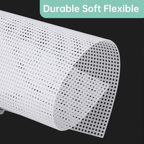 4PCS 7 Count Plastic Mesh Canvas Sheets, 10.23 x 13 Inch Plastic Mesh Sheet, Eye Mesh for Embroidery, Acrylic Yarn Crafting, Knit Crochet Projects, Therian Mask and Aquarium Dividers