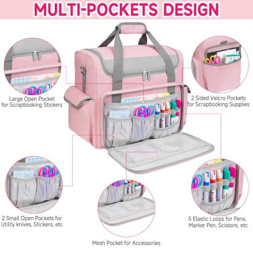 Craft Bag for Scrapbook Supplies, Large Scrapbook Storage Bag for Art Tools - color: Pink, size: Without Trolley