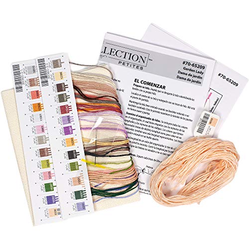 Dimensions 70-65209 Garden Lady Counted Cross Stitch Kit, 18 Ivory Aida, 5'' x 7"