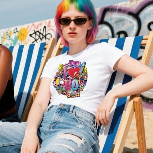 20 Pcs Back to 80s 90s DTF Transfers Ready to Press DIY Clothes - color: 80s 90s Theme