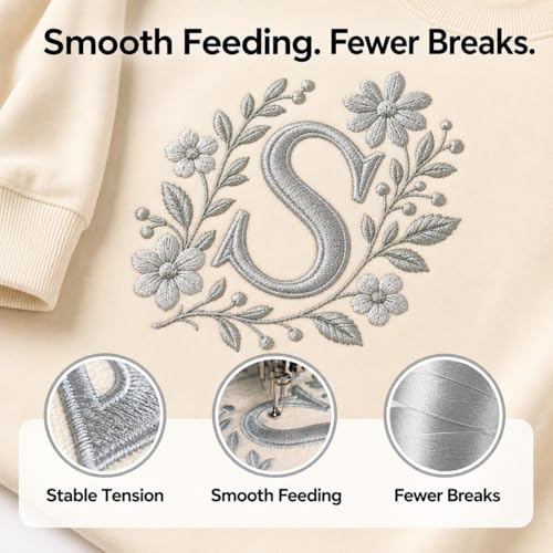 Simthread 5000M 40WT Polyester Embroidery Thread, Granite S105 - color: Granite S105