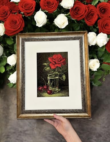 RIOLIS 2123 Rose and Sweet Cherry Counted Cross Stitch Kit 6 x 8.25 in - style: Rose and Sweet Cherry 2123