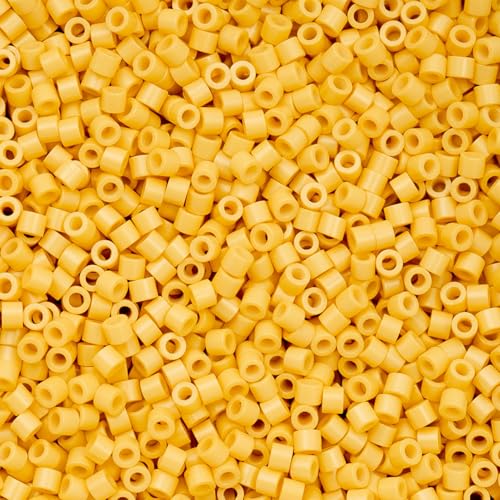 John Bead 25g Cylin Beads Opaque Light Topaz 11/0 Glass Cylindrical Seed Beads for Jewelry Bracelets Necklaces Earrings Making Embroidery - color: Light Topaz