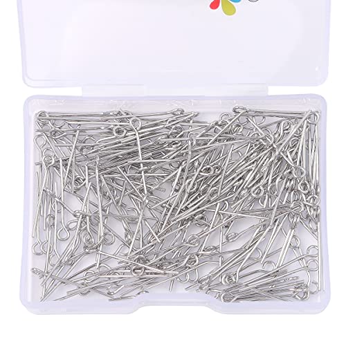 BEADIA Platinum Plated Open Eye Pins Non Tarnish 20mm 200pcs for Jewelry Making Findings - color: Open Eye Pins Platinum, size: 20x0.7mm