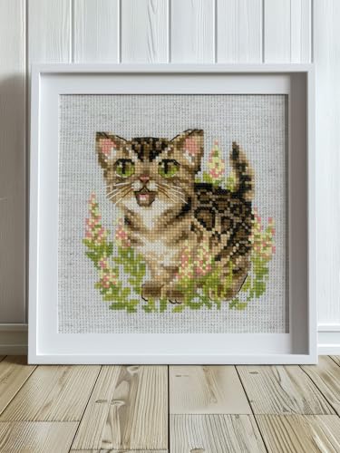 RIOLIS 2119 Bengal Kitten Counted Cross Stitch Kit 6 x 6 in - style: Bengal Kitten 2119