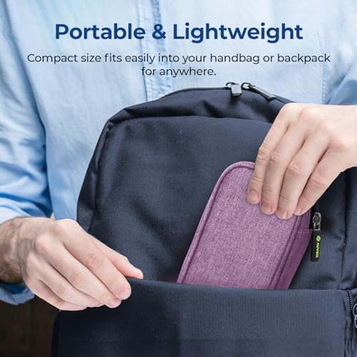 AUVON Lightweight Insulin Cooler Travel Case, 3-Layer Thickened Insulation - color: Purple
