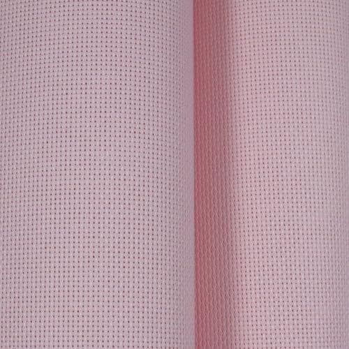 KCS 12" x 59" (30cmx 149cm) 18CT Counted Cotton Aida Cloth Cross Stitch Fabric (Pink) - color: Pink
